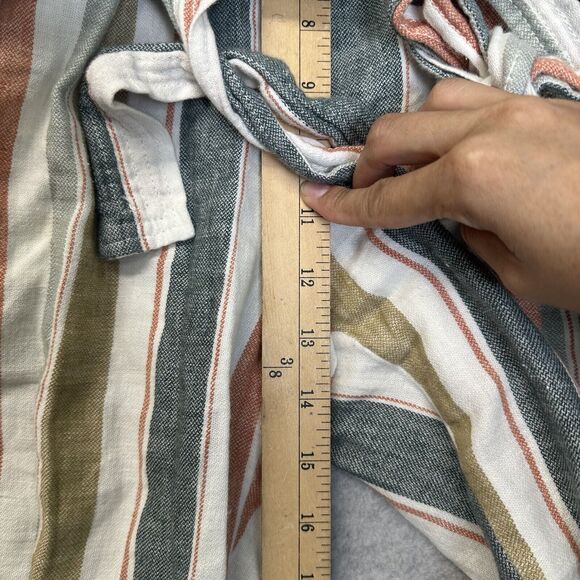 Madewell Tie-Waist Huston Pull-On Crop Pants in Stripe size M Medium linen blend - Picture 5 of 8